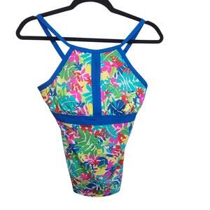 Lands End Womens Chlorine Resistant High Neck Tankini Top Womens SZ 6 Beach